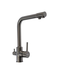Смеситель для кухни Accoona A5179ST-4, выход для питьевой воды, цвет оружейная сталь