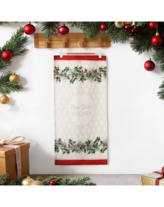 Полотенце «Christmas wreath» 40×73 см, 100% хлопок, саржа 190 г/м² Этель