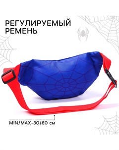 Сумка поясная детская для мальчика, 25×6×13 см, на молнии, Человек-паук Marvel