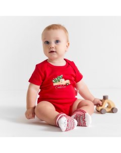 Боди My 1st Christmas, рост 68-74 см, красное Крошка я