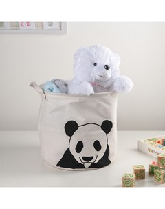 Корзина для белья «Панда», 30×30×30 см, белая Доляна