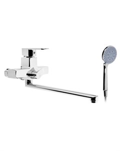 Смеситель для ванны ZEIN Z3849, однорычажный, излив 30 см, душевой набор, лейка 5 реж, хром Zein