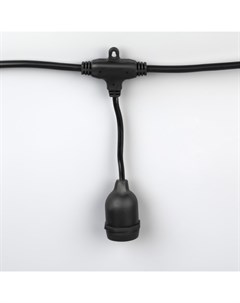 Гирлянда «Ретро белт-лайт» 10 м, IP54, УМС, тёмная нить, шаг 100 см, Е27 (без ламп), 220 В Luazon lighting