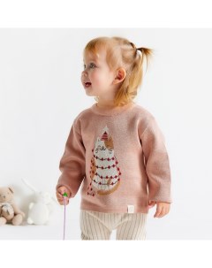 Джемпер вязаный «Зимний котик» рост 74-80 см, цвет розовый Крошка я