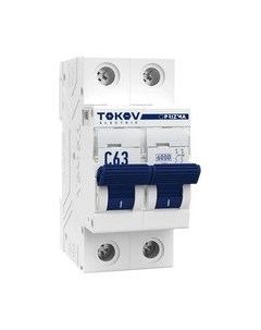 Выключатель автоматический 2П 63А 6кА C / TKE-PZ60-MCBI-2-63-C Tokov electric