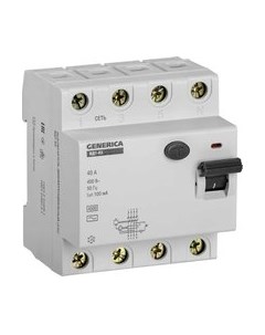 Устройство защитного отключения Generica ВД1-63 4Р 40А 100мА / MDV15-4-040-100