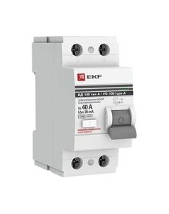 Устройство защитного отключения EKF PROxima ВД-100 2P 40А 30мА тип A / elcb-2-40-30-em-a-pro Ekf