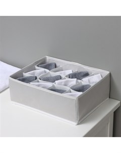 Органайзер для хранения белья, 12 ячеек, 32×24×12 см, серый Ladо́m