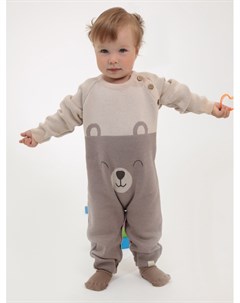 Комбинезон вязаный «Мордочка», рост 68-74 см, бежевый Крошка я