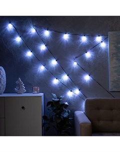 Умная гирлянда «Нить» 6 м с насадками «Калейдоскоп», IP20, тёмная нить, 20 LED, свечение RGB, USB Luazon lighting