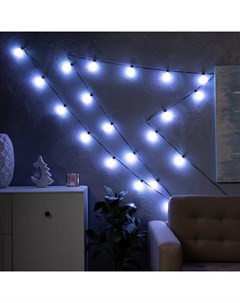 Умная гирлянда «Нить» 6 м с насадками «Шишки матовые», IP20, тёмная нить, 20 LED, свечение RGB, USB Luazon lighting