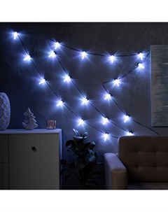 Умная гирлянда «Нить» 6 м с насадками «Лампочки с шишками», IP20, тёмная нить, 20 LED, свечение RGB, USB Luazon lighting