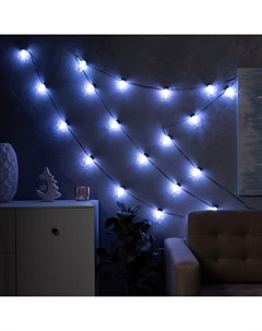 Умная гирлянда «Нить» 6 м с насадками «Звёздочки», IP20, тёмная нить, 20 LED, свечение RGB, USB Luazon lighting