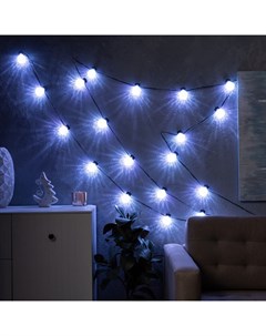 Умная гирлянда «Нить» 6 м с насадками «Пузырьки», IP20, тёмная нить, 20 LED, свечение RGB, USB Luazon lighting