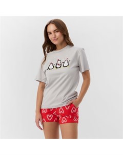Пижама новогодняя женская (футболка, шорты) Love, размер 44-46 Kaftan