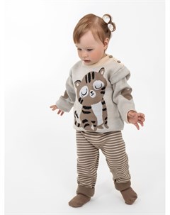 Костюм вязаный «Тигруля», рост 80-86 см, бежевый Крошка я