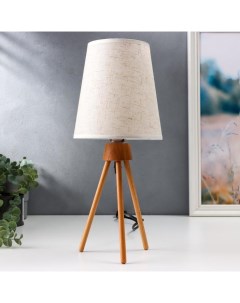 Настольная лампа с абажуром «Лофт», 16600/1WT Е27, 40 Вт, белый, 16×16×36.5 см Risalux