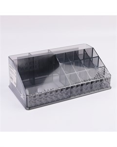 Органайзер для хранения косметики, 16 секций, 12.5×21.5×8 см, чёрный Qf