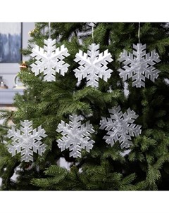 Гирлянда «Нить» 2 м с насадками «Снежинка матовая», IP20, прозрачная нить, 36 LED, свечение белое, 220 В Luazon lighting