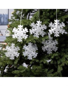 Гирлянда «Нить» 2 м с насадками «Снежинка матовая», IP20, прозрачная нить, 36 LED, свечение мульти (RG/RB), мигание, 220 В Luazon lighting