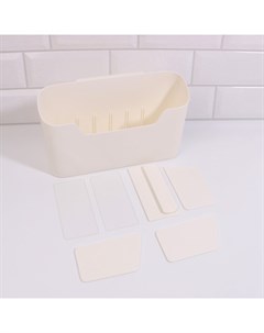 Органайзер настенный, 4 секции, с клеевой основой, 26.8×16.2 см, белый Qf