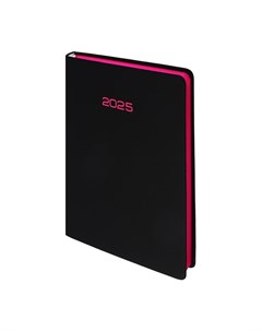 Ежедневник датированный 2025, A5, 168 листов, . Duo, твёрдая обложка с поролоном из искусственной кожи, шелкография, перфорация, ляссе, блок 70 г/м2 Devente