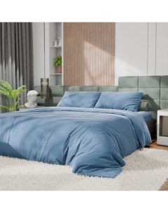 Постельное бельё 2-спальное «», тенсель, серо-голубое Этель