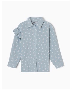 Рубашка детская с воланом, размер 34 (122-128 см), синяя Kaftan