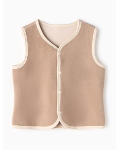 Жилетка флисовая детская, бежевая, рост 122 см Collorista