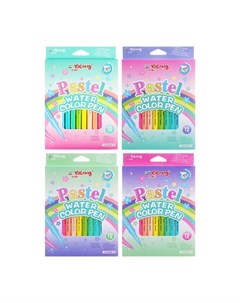 Фломастеры 12 цв Пастель,корпус треугольный,с пулевидным наконечником,в картон коробке МИКС Yalong