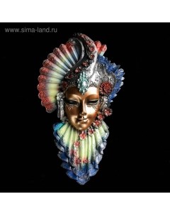 Венецианская маска «Рубин», панно, настенный декор, золото, 32 см, МИКС Хорошие сувениры