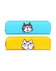 Пенал школьный «Котик», на молнии, МИКС Calligrata