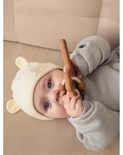 Шапочка "Мишка" р.46-48, 3-15 мес. молочный Крошка я