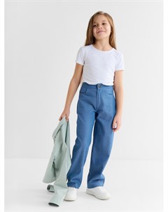 Рубашка для девочки : Jeans collection, серо-голубая, рост 128 см Minaku