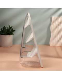 Органайзер для хранения косметики, 3 секции, 16.2×13.5×33.5 см, белый, прозрачный Qf