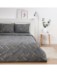 Постельное бельё 1,5сп "Штрих" 143*215см, 145*214см, 50*70см-1шт, 60г/м2, микрофибра Экономь и я