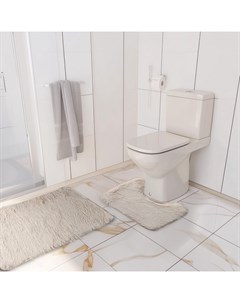 Набор ковриков для ванной и туалета «Пушистик», 2 шт., 40×50, 50×80 см бежевый Доляна