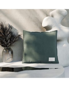 Подушка, 45×45+1 см, тёмно-зелёная, 100% хлопок Этель