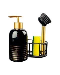 Дозатор моющего средства с подставкой для губки Lenardi 146-019