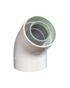 Поворот дымохода Ferroli Коаксиальное 45° / 1kwma72w