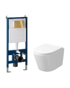 Унитаз подвесной с инсталляцией Grossman GR-4477SQ+900.K31.01.000+700.K31.05.30M.30M