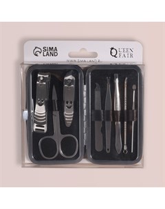 Набор маникюрный Style, 8 предметов, в футляре, чёрный Qf