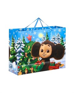 Пакет подарочный новогодний, 61×46×20 см, упаковка Чебурашка