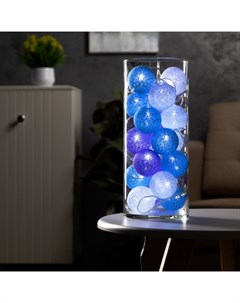 Гирлянда - нить, 5 м с насадками «Клубки черничные», IP20, прозрачная нить, 20 LED, свечение белое, 220 В Luazon lighting