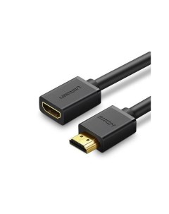 Кабель UGREEN HD107-10140 HDMI 2.0 (M) to HDMI 2.0 (F), силиконовый круглый, 0.5m, Black Ugreen
