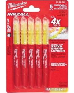 Набор маркеров INKZALL 48223201 (5 шт, желтый) Milwaukee