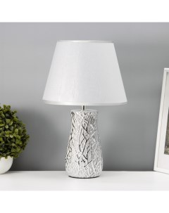 Настольная лампа с абажуром «Мессина», Е14, 40 Вт, серебристый, 25×25×44 см Risalux