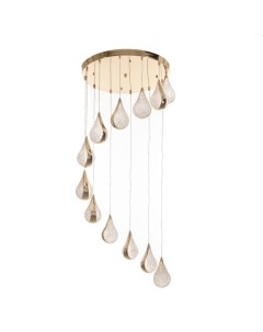 Светильник-каскад «Капли» LEd=132 Вт 3000-6000К золото 48×48×280 см Bayerlux