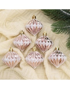 Ёлочные игрушки 6 шт. «. Шэрон» пластик, 6×5 см Зимнее волшебство