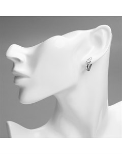 Серьги со стразами арфа искусство, цвет белый в серебре Xuping